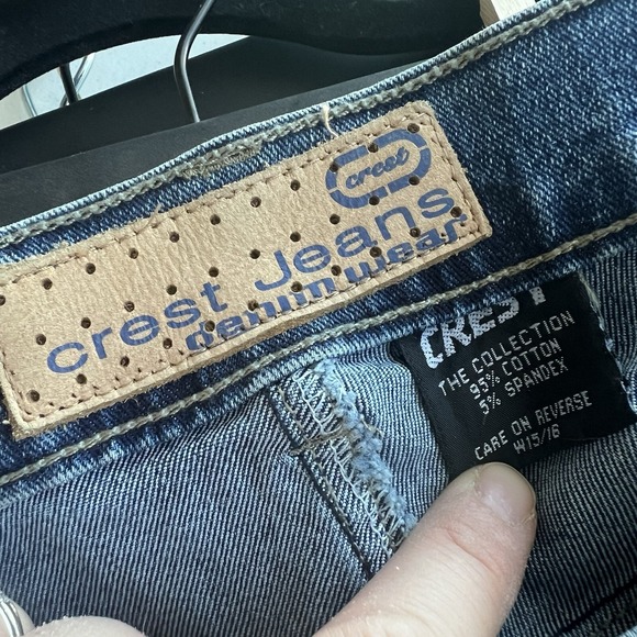 Crest Jeans Denim Pants Womens 15 Blue Bootcut Medium Wash Mid‎ Rise Embroidered - Picture 14 of 15